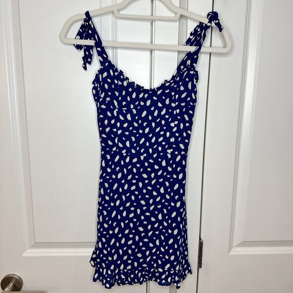 Reformation Blue and White Mini Dress - Picture 2 of 10